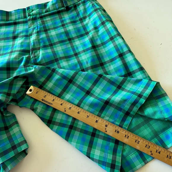 NIKE Golf Dri-Fit Core Vibrant Green Plaid Casual Golf Shorts Mens 36 x 11" Seam - Picture 8 of 8